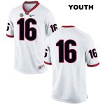 Youth Georgia Bulldogs NCAA #16 John Seter Nike Stitched White Authentic No Name College Football Jersey ZTX3654RX